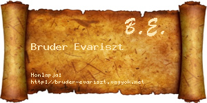 Bruder Evariszt névjegykártya